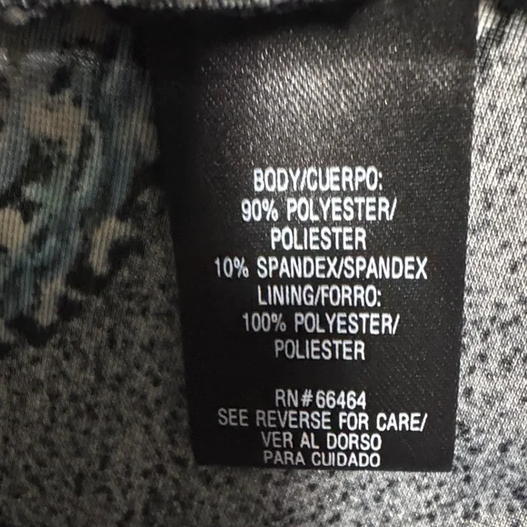 Sandra Darren Black and Blue Paisley Velvet Dress Size 8 - Picture 9 of 10